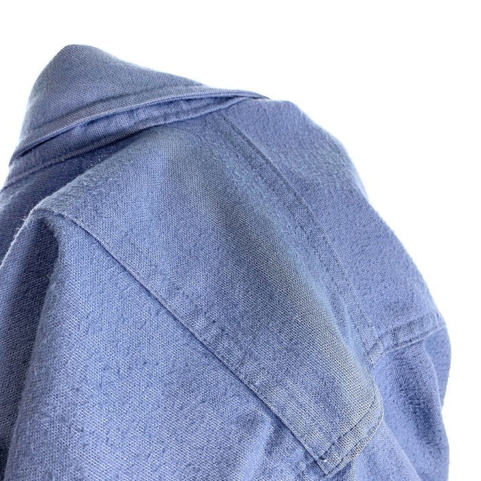 80-90's Woolrich ウールリッチ フランネルシャツ プレーン ブルー USA製 Size M 福生店