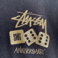 STUSSY ステューシー SWAGGER スワッガー 12周年 ダイス 半袖 Tシャツ ブラック ゴールド メキシコ製 Size M 福生店