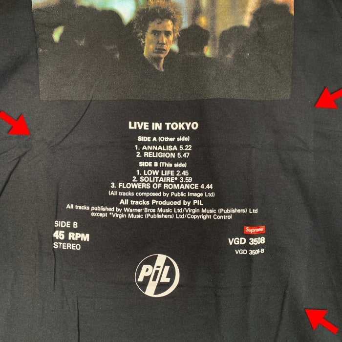 SUPREME シュプリーム 22AW PiL Live In Tokyo Tee パブリック・イメージ・リミテッド フォトプリント Tシャツ ブラック Size XXL 福生店