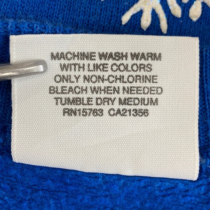 Pannill パニール by Hanes 90's USA製 雪柄プリント スウェットトレーナー ブルー sizeM 瑞穂店