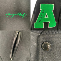 a few Good kids アフューグッドキッズ サークルワッペン ウール 袖フェイクレザー スタジャン ブラック Size S 福生店