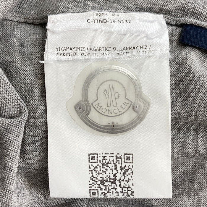 MONCLER モンクレール 17AW MAGLIONE TRICOT GIROCOLLO ROUND NECK JUMPER グレー sizeM※品質タグ欠損 瑞穂店