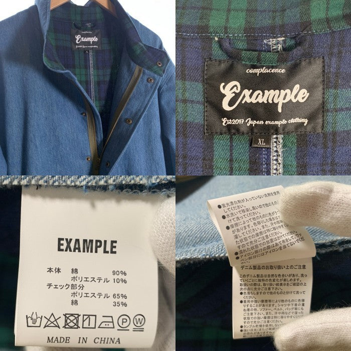 EXAMPLE エグザンプル E-51 DENIM MOD COAT デニム モッズコート ライトブルー Size XL 福生店