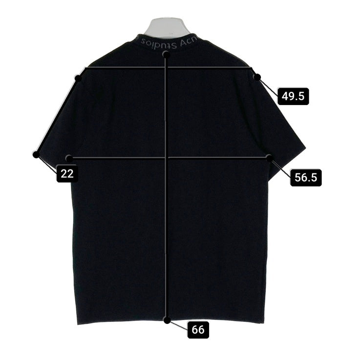 Acne Studios アクネ ストゥディオズ 3367690004 ロゴプリント モックネック ストレッチ 半袖Tシャツ ブラック sizeM 瑞穂店