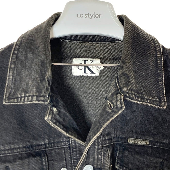 Calvin Klein Jeans カルバンクラインジーンズ ブラックデニム 4つポケット トラッカージャケット Gジャン ブラック sizeL 瑞穂店