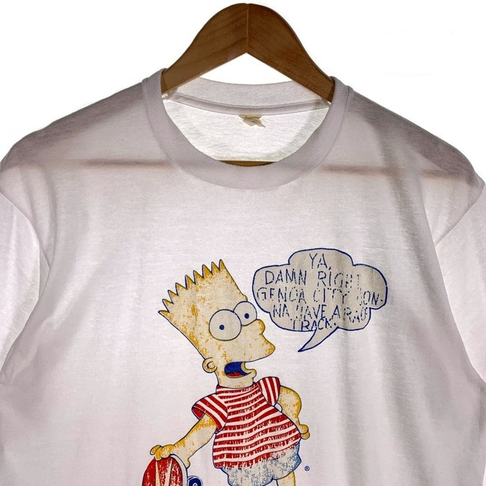 80's 90's The Simpsons ザ シンプソンズ Bart Simpson バートシンプソン 半袖 Tシャツ ホワイト Size L 福生店