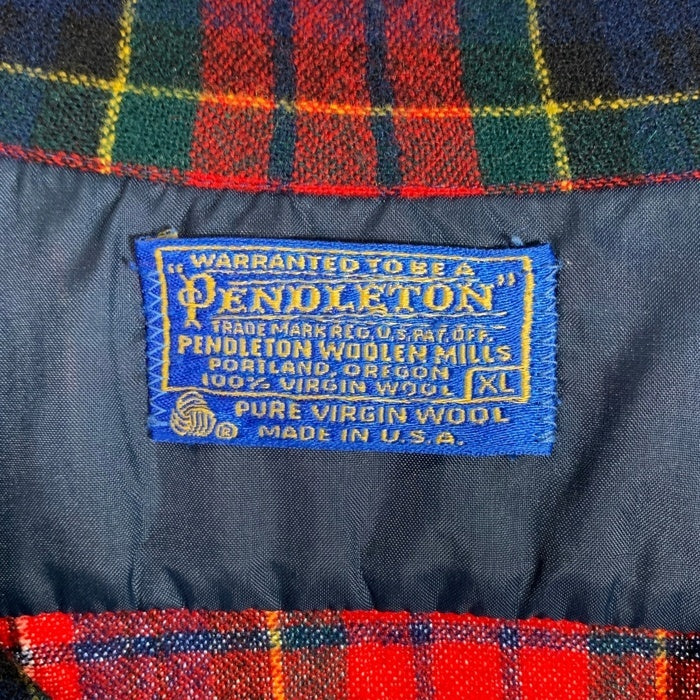 70's PENDLETON ペンドルトン ウール チェックシャツ 長袖シャツ レッド USA製 Size XL 福生店