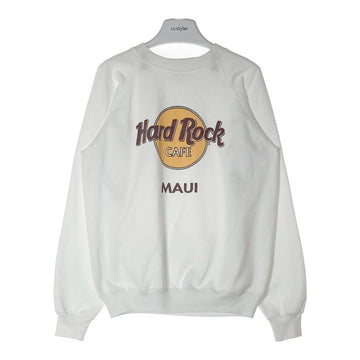 Hanes ヘインズ USA製 80's Hard Rock CAFE プリントスウェット トレーナー ホワイト sizeL 瑞穂店