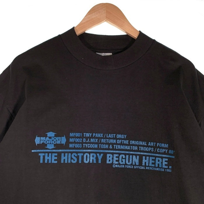 90's MAJOR FORCE メジャーフォース PEACE OFFICIAL MERCHANDISE 93 半袖 Tシャツ ブラック Size XL 福生店