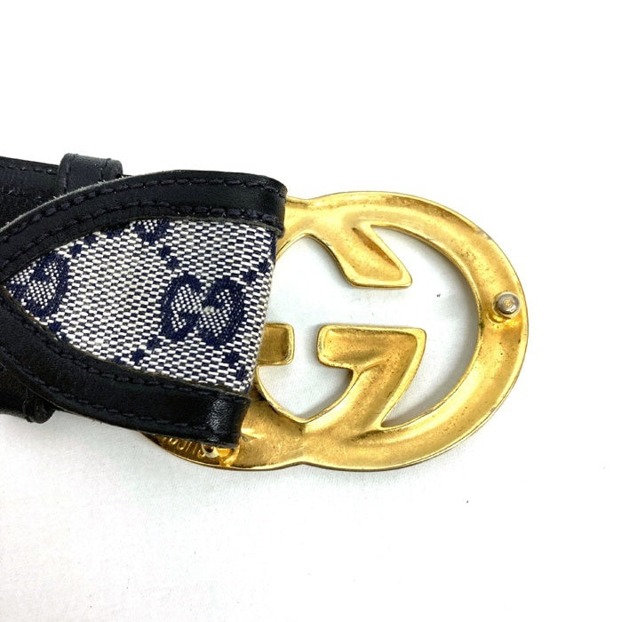 OLD GUCCI オールドグッチ ベルト GG金具 ネイビー size75/30 瑞穂店