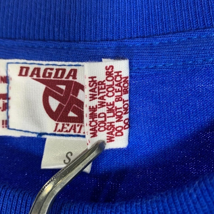 Dagda Leathers ダグダレザーズ プリントTシャツ 袖刺繡 ブルー 旧マッコイ 滝沢氏 Size S 福生店