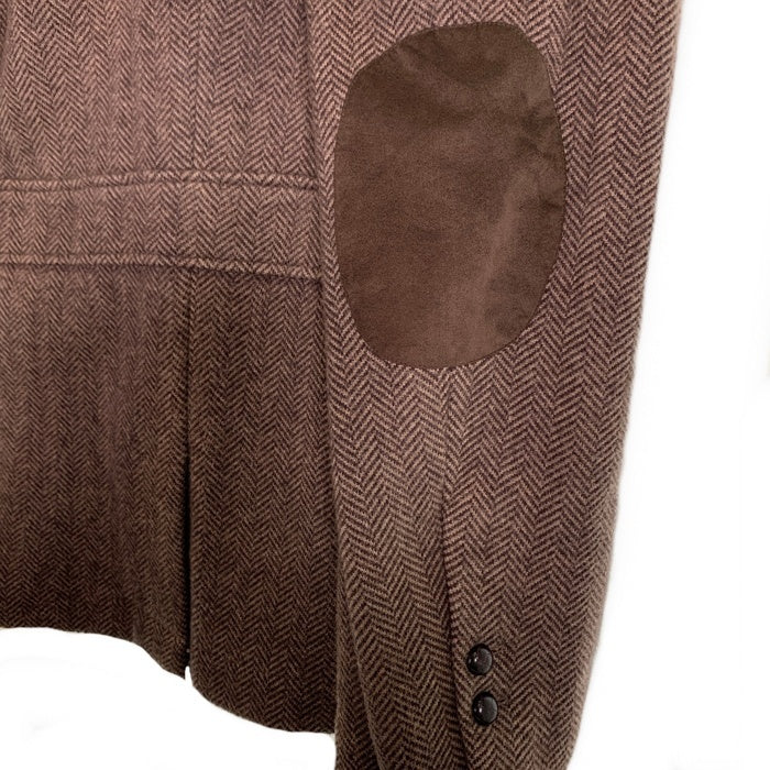 Brooks Brothers ブルックスブラザーズ コットンフランネル ヘリンボーン 2Bテーラードジャケット ブラウン エルボーパッチ Size L 福生店