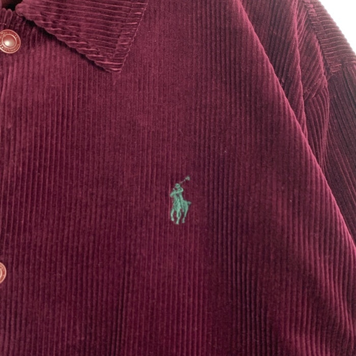POLO RALPH LAUREN ポロラルフローレン CORDUROY COACH JACKET コーデュロイ コーチジャケット バーガンディー Size L 福生店
