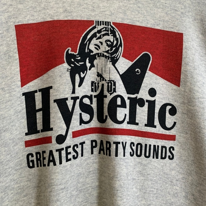 HYSTERIC GLAMOUR ヒステリックグラマー GREATEST PARTY SOUNDS クルーネックスウェット グレー 02261CS05 Size L 福生店