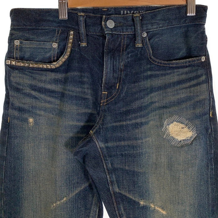 HYSTERIC GLAMOUR ヒステリックグラマー USED/ダメージ加工 スタッズ ストレートデニムパンツ インディゴ 02191AP20 Size 29 福生店