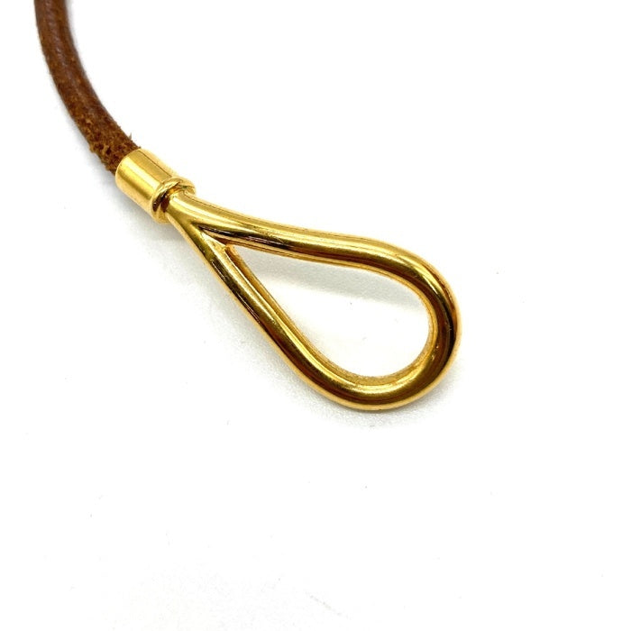 HERMES エルメス ジャンボチョーカー ゴールド金具 2連 ブレスレット ブラウン 瑞穂店