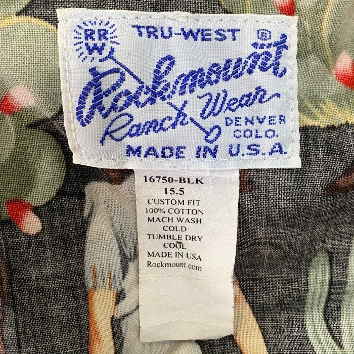Rockmount ロックマウント カウガール 総柄プリント ウエスタンシャツ ブラック USA製 Size 15.5 (M相当) 福生店