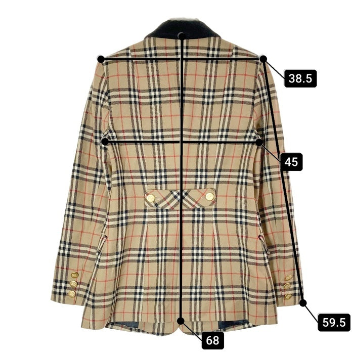Burberrys OF LONDON BLUE LABEL バーバリーズ オブ ロンドン ブルーレーベル カシミア混 金ボタン テーラードジャケット ブラウン size40 瑞穂店