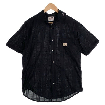 GANGSTERVILLE ギャングスタービル コットン 半袖 チェックシャツ ブラック 同色 GSV-16-SS-31 Size L 福生店