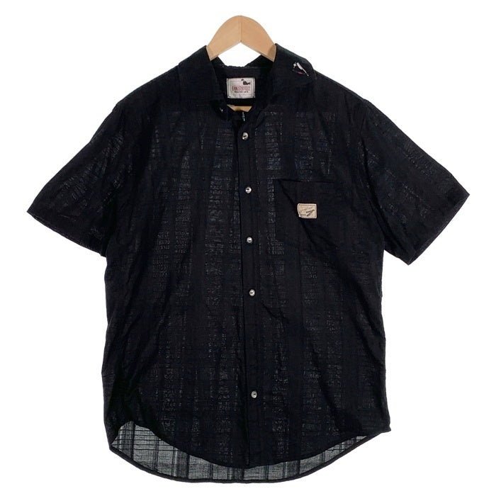 GANGSTERVILLE ギャングスタービル コットン 半袖 チェックシャツ ブラック 同色 GSV-16-SS-31 Size L 福生店