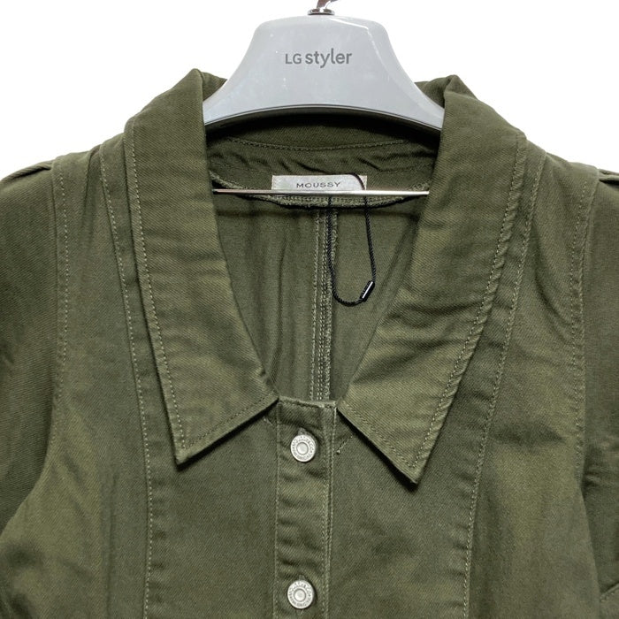 MOUSSY マウジー フロントボタンロングデニムワンピース カーキ Size1 瑞穂店