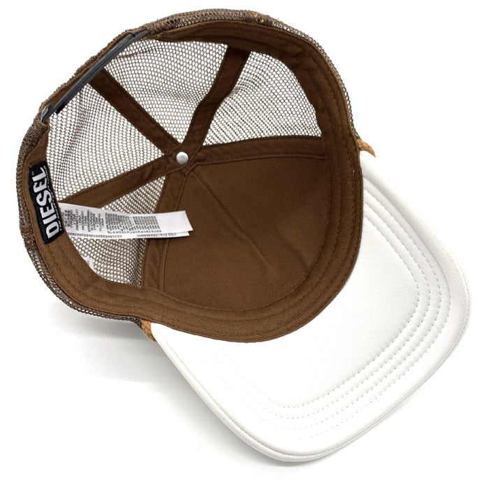 DIESEL ディーゼル C-KNUT メッシュキャップ プリント ホワイト ブラウン Size 2 福生店