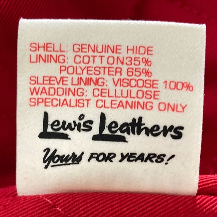 Lewis Leathers ルイスレザー 391 Lightning ライトニング ダブルライダースジャケット レッドキルティング ブラック Size42 瑞穂店