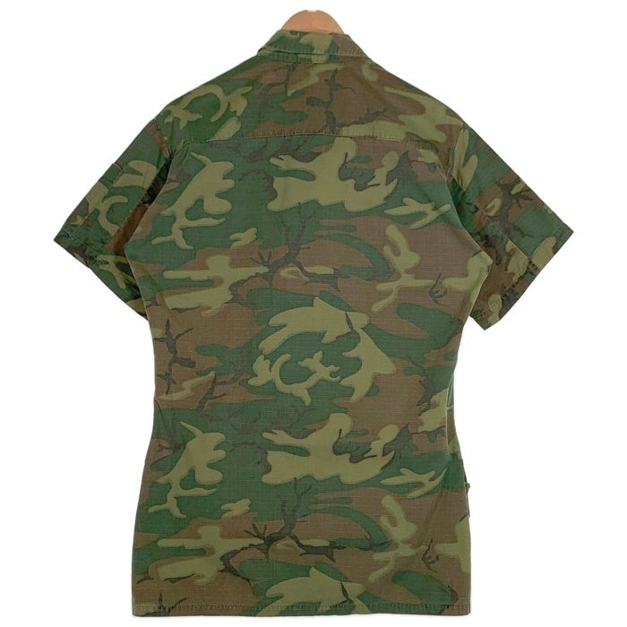 60's U.S.ARMY 米軍 Jungle Fatigue Jacket ジャングルファテイーグジャケット 半袖 シャツ 68年会計 ウッドランドカモ 8415-945-7656 Size M-R 福生店