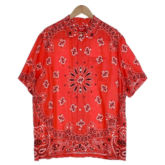 SUPREME シュプリーム 21SS Bandana Silk S/S Shirt バンダナ シルク ショートスリーブシャツ オープンカラー レッド Size XL 福生店