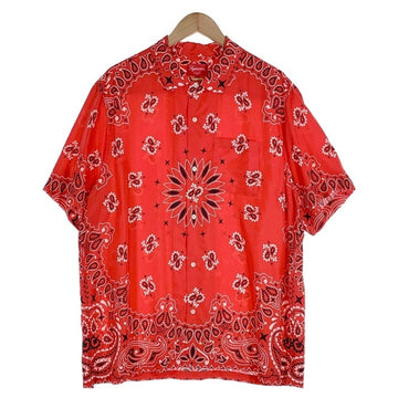 SUPREME シュプリーム 21SS Bandana Silk S/S Shirt バンダナ シルク ショートスリーブシャツ オープンカラー レッド Size XL 福生店