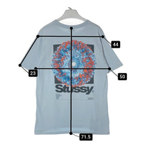 STUSSY ステューシー フラワーフォト 両面プリント Tシャツ ライトブルー sizeM 瑞穂店
