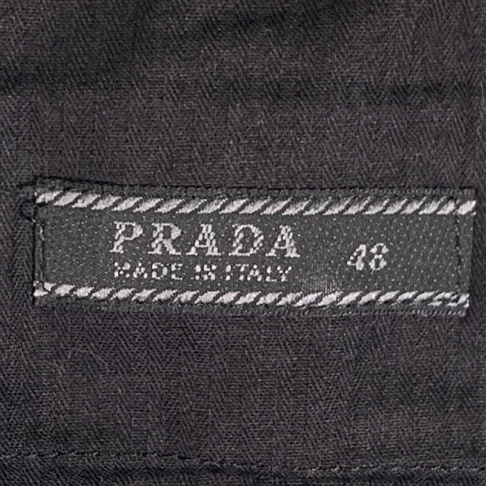 PRADA プラダ ポリエステル スパンデックス ストレート スラックス ブラック Size 48 福生店