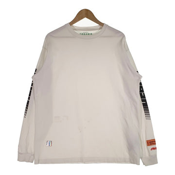 HERON PRESTON ヘロンプレストン プリント 刺繡 ロングスリーブTシャツ ホワイト HMAB002S19600050 Size M 福生店