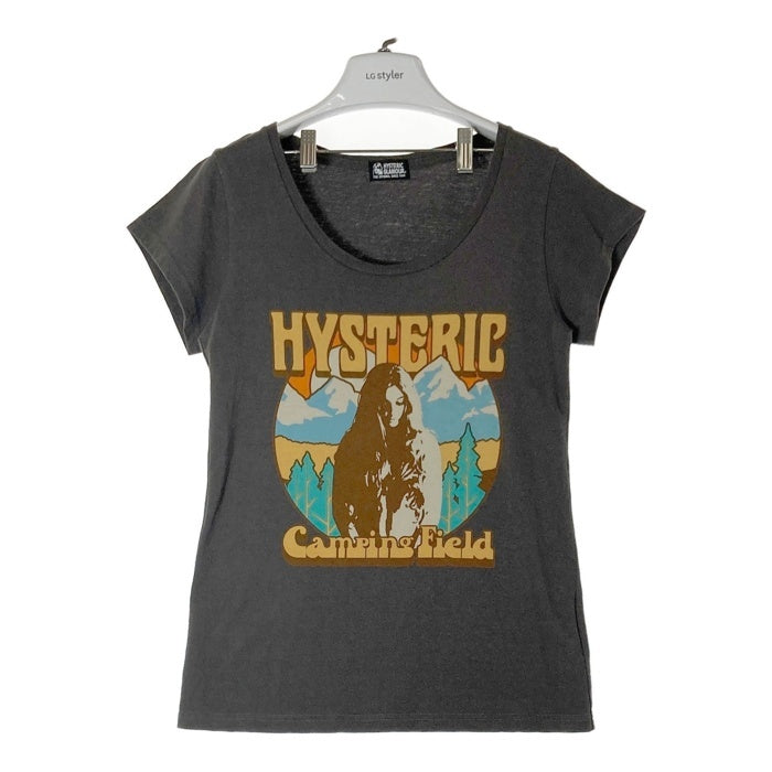HYSTERIC GLAMOUR ヒステリックグラマー 01202CT10 Camping Field ヒスガール Tシャツ グレー sizeF 瑞穂店
