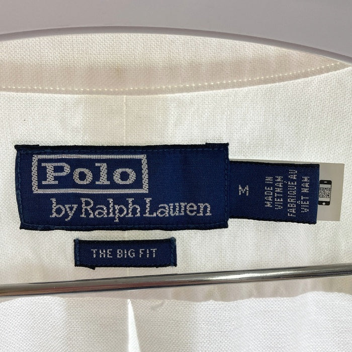 Polo Ralph Lauren ポロラルフローレン BEAMS別注 オックスフォードシャツ THE BIG FIT 裾ポニー 胸ポケット ホワイト sizeM 瑞穂店