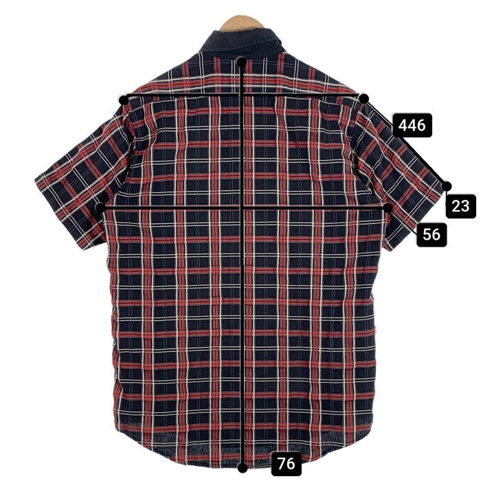 SUGAR CANE シュガーケーン 半袖 チェックシャツ ブラック レッド Size L 福生店