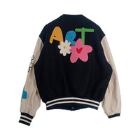 MISTERCHILD ミスターチャイルド WOOL Varsity Jacket ウールバーシティ ジャケット スタジャン ブラック ホワイト Size M 福生店