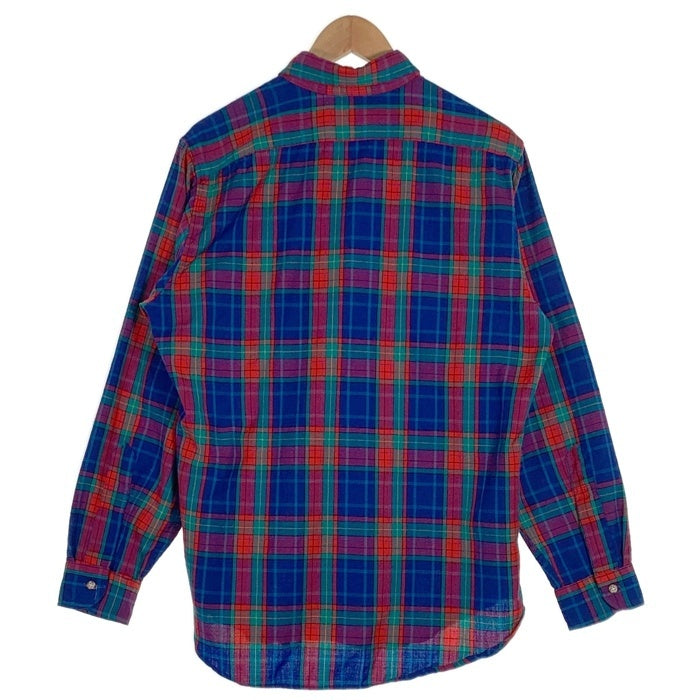 70's PENDLETON ペンドルトン ウール 長袖 ボタンダウン チェック シャツ ブルー レッド グリーン USA製 Size L 福生店