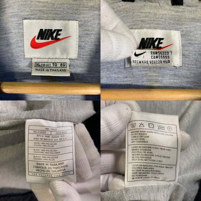 90-00's NIKE ナイキ ジップアップジャケット パーカー ブラック ブルー ポリエステル 白タグ Size XL(18-20) 福生店