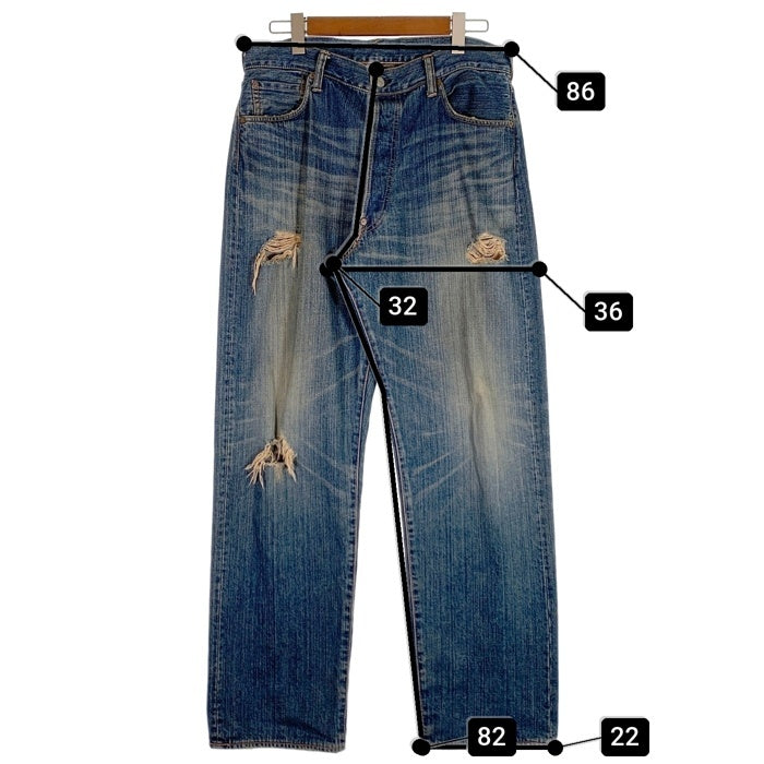 EVISU エヴィス Lot.2001 No.3 ストレート デニムパンツ カモメペイント インディゴ Size 38×32 福生店