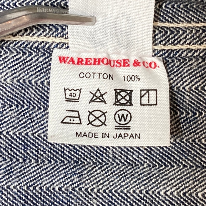 WAREHOUSE ウエアハウス Lot2165 INDIGO HERRINGBONE COVERALL WITH CHINSTRAP ヘリンボーンカバーオール ジャケット インディゴ Size 36 瑞穂店