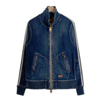 TMT ティーエムティー 19AW SWEATLIKE-INDIGO DENIM TRACK JACKET スウェットデニムトラックジャケット インディゴ ダメージ/ペンキ加工 TJK-F1903 Size L 福生店
