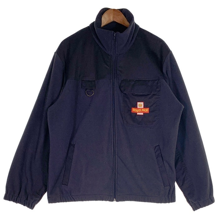 Royal Mail ロイヤルメール RMF1 LONG SLEEVE FLEECE 切替 ジップアップフリースジャケット ネイビー ブラック Size L 福生店