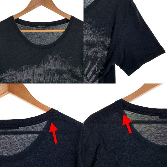 BALMAIN バルマン プリントTシャツ ブラック 象 Size L 福生店