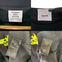 VETEMENTS ヴェトモン 21AW オーバーサイズ ゴシックプリント ロングスリーブTシャツ ヘビーウェイト ブラック UA52TR590X Size M 福生店