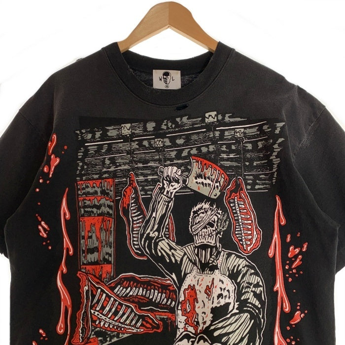 Warren Lotas ウォーレンロータス NIGHT of THE BUTCHER ダメージ加工 半袖 Tシャツ ブラック Size M 福生店