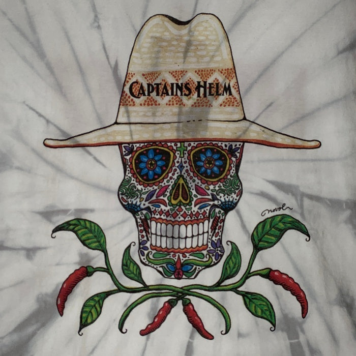 CAPTAINS HELM キャプテンズヘルム NOVOL MEXICAN SKULLCHILI TEE メキシカンスカル プリントTシャツ シルバー CH22-SP-T21 Size M 福生店