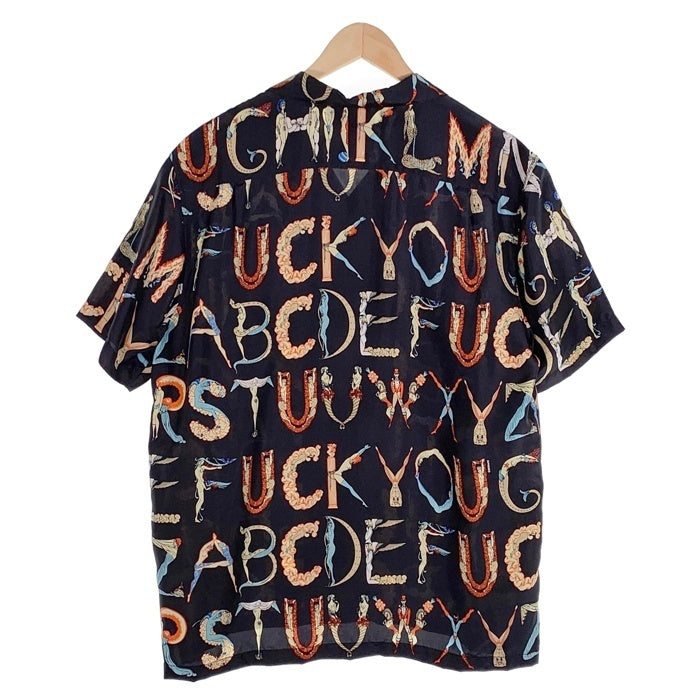 SUPREME シュプリーム 18SS Alphabet Silk Shirt アルファベット シルクシャツ オープンカラー 半袖 ブラック Size XL 福生店