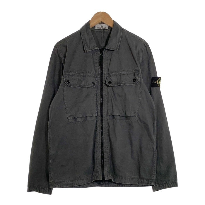STONE ISLAND ストーンアイランド Overshirt オーバーシャツ ジップアップ チャコールグレー 7948425WN Size L 福生店