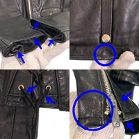 Schott ショット 125 レザーダブルライダースジャケット ブラック ライナー無 YKKファスナー Size 44 福生店